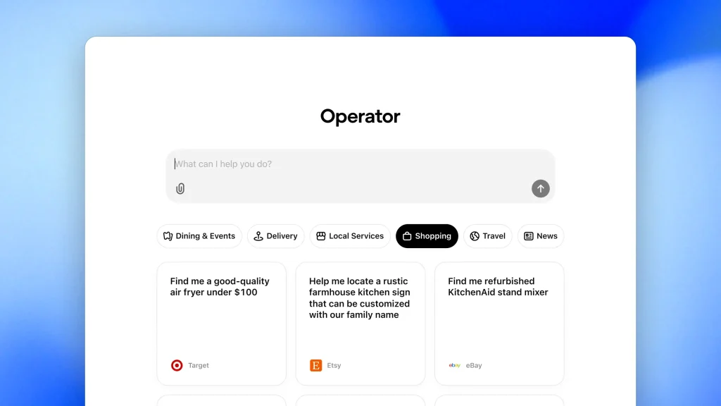 Operator: o novo assistente de IA da OpenAI que faz tarefas na web para você